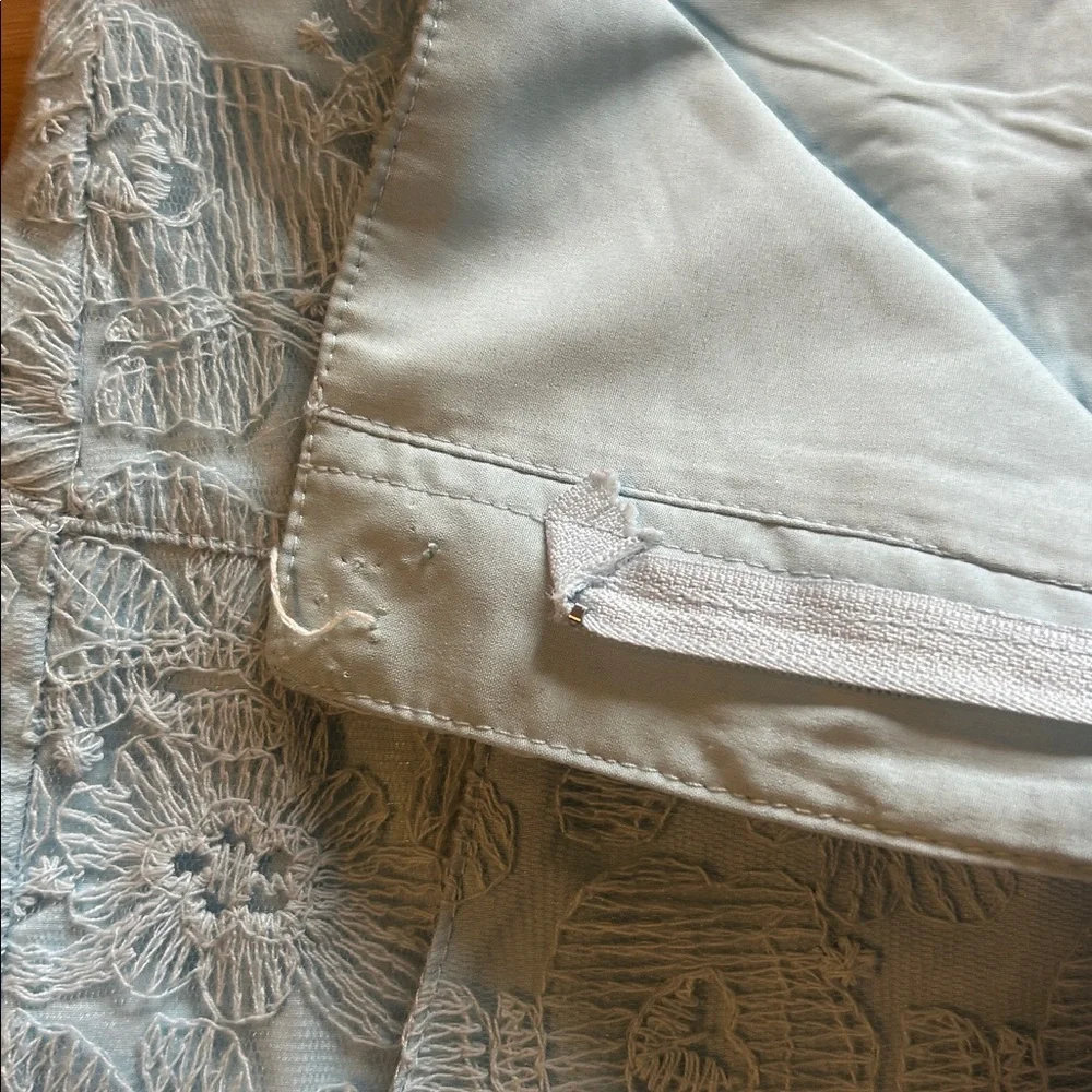 High-Waist Floral Lace Shorts in Light Blue